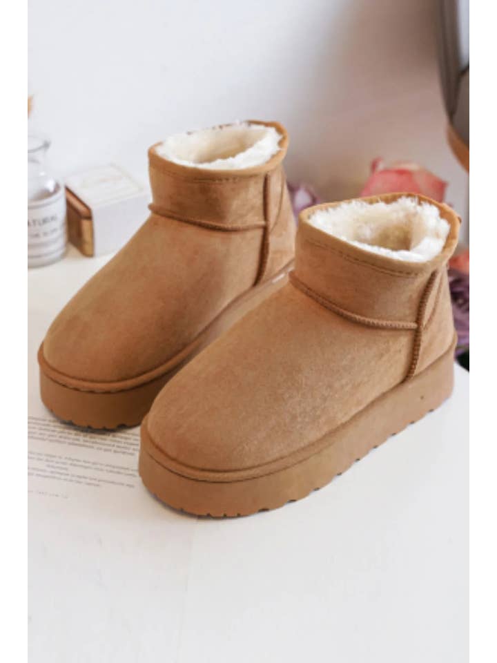CAMEL KIDS FAUX FUR FLUFFY CLASSIC ANKLE BOOTS IN 31-36 SIZES for wholesale on Faire