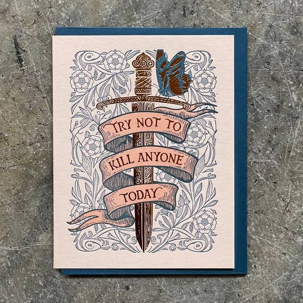 Kort / Försök att inte döda någon för wholesale av Somersault Letterpress