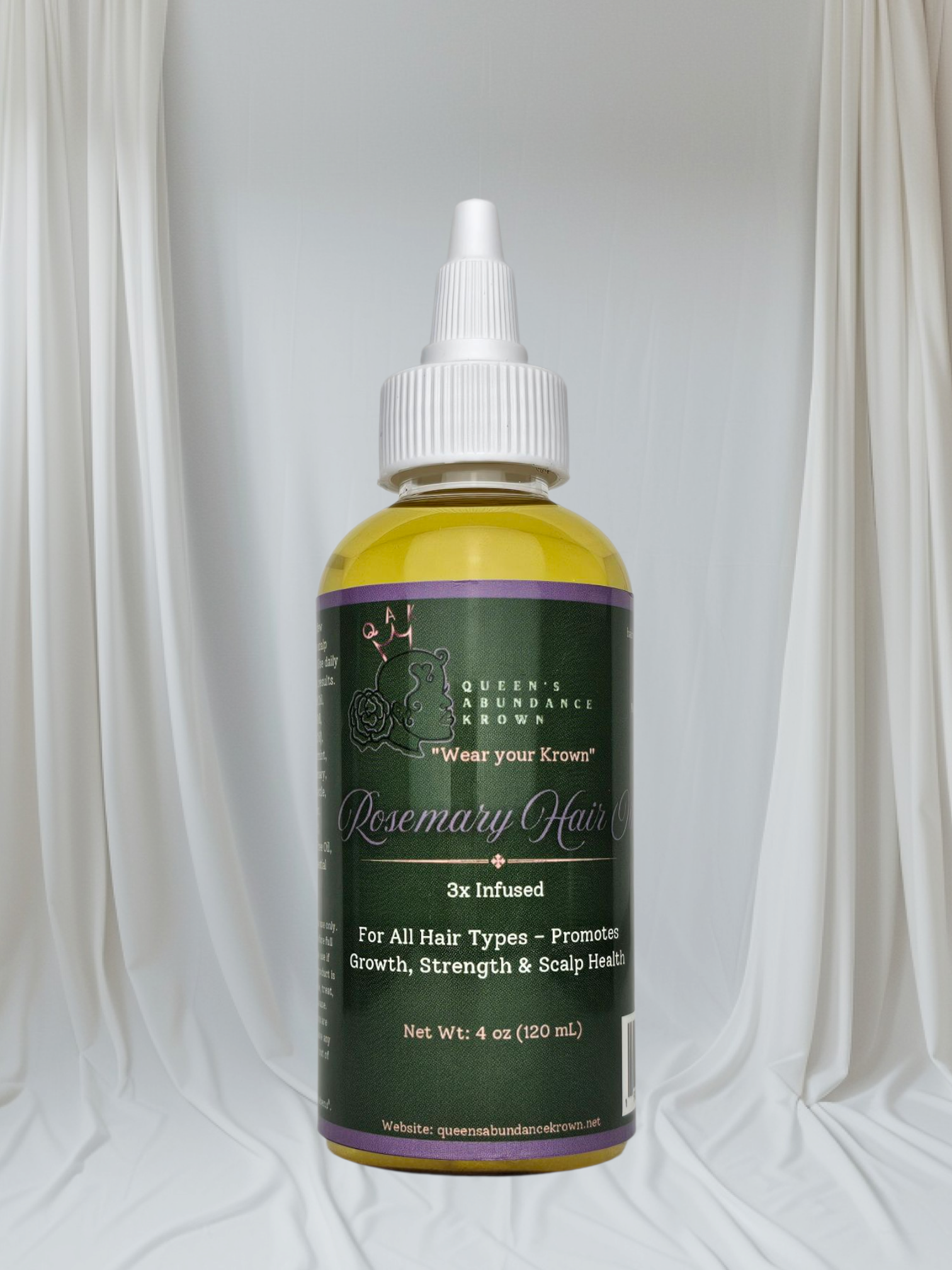 Queen's Abundance Krown - Wholesale Hair Oil - Nourishing Growth Rosemary Hair Oil | Strengthen, Hydrate & Promote Healthy Hair 4oz1