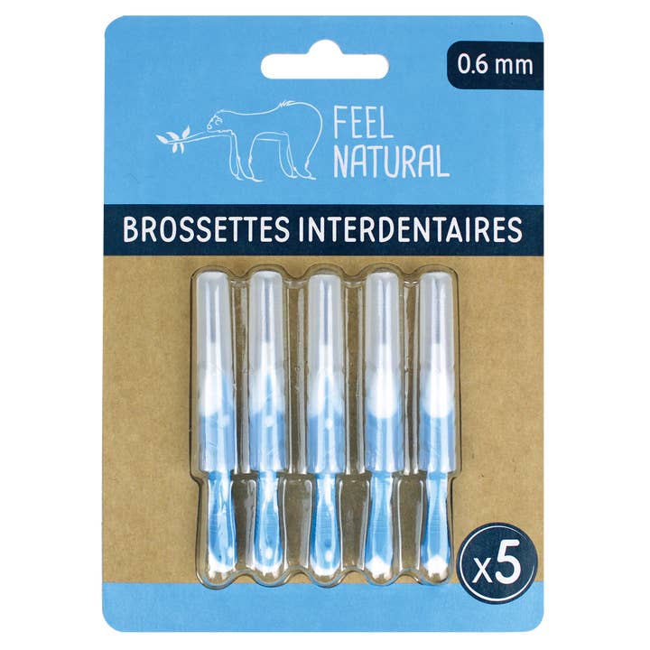 Set of 5 0.6 mm interdental brushes - Feel Natural for wholesale by FRENCH TENDANCE