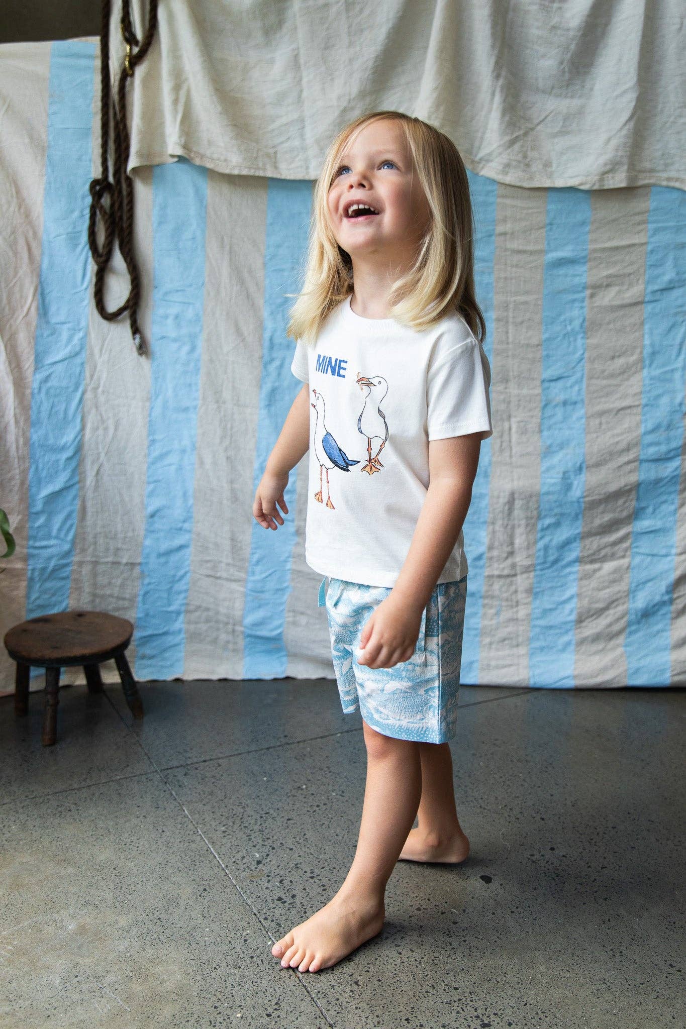 Pearson & Pearson - Wholesale Screen Printed T-Shirt - Kids - Theo-T-shirt-Off White Mine1