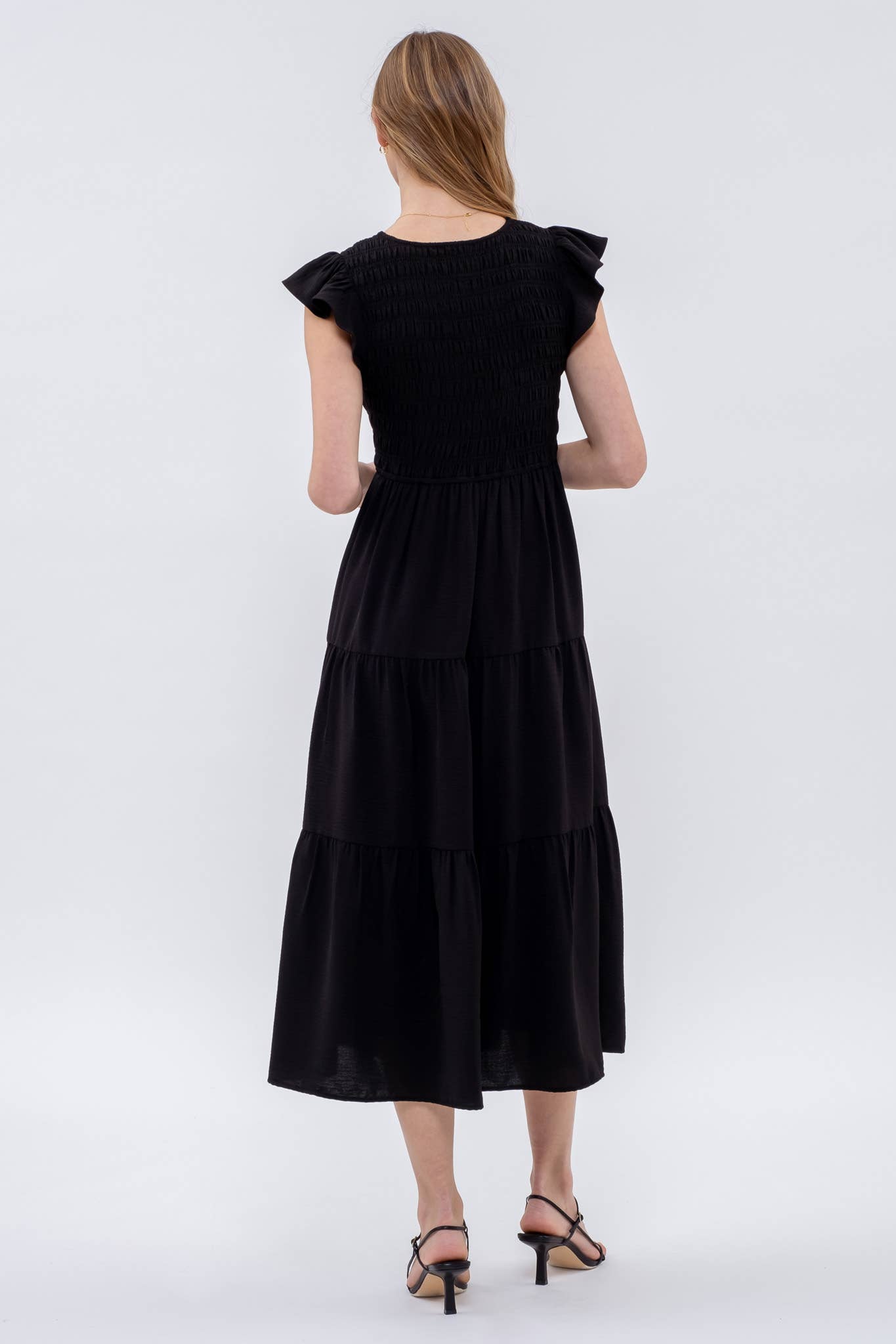 Blu Pepper - Wholesale Dress - Women's - FLUTTER SLEEVE MAXI DRESS48