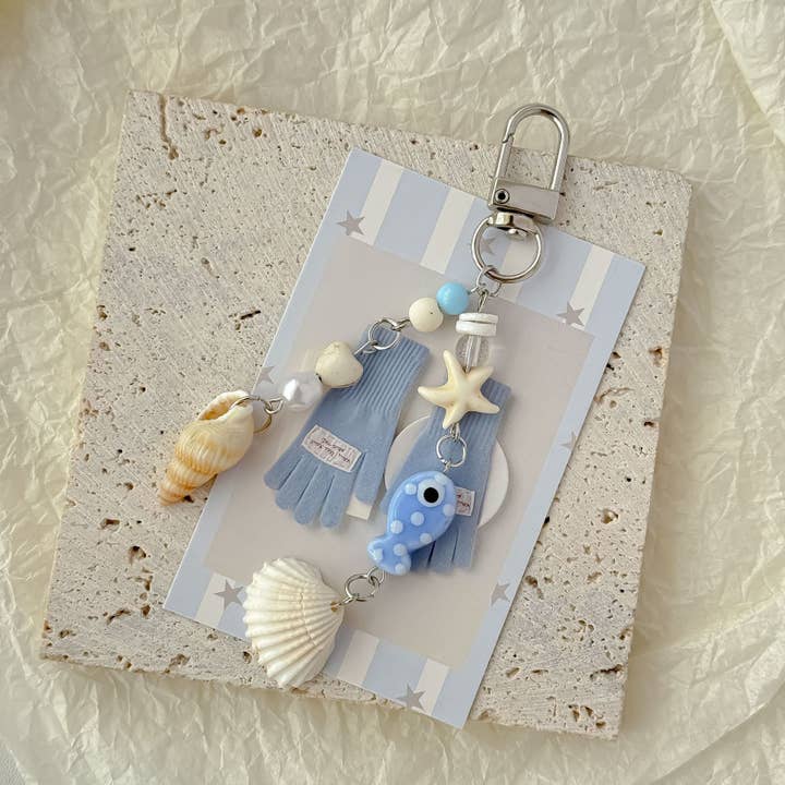 Dipped Shop - Wholesale Keychain - Women's - Cute Seashell Starfish Keychain Bag Charm DP25C9111