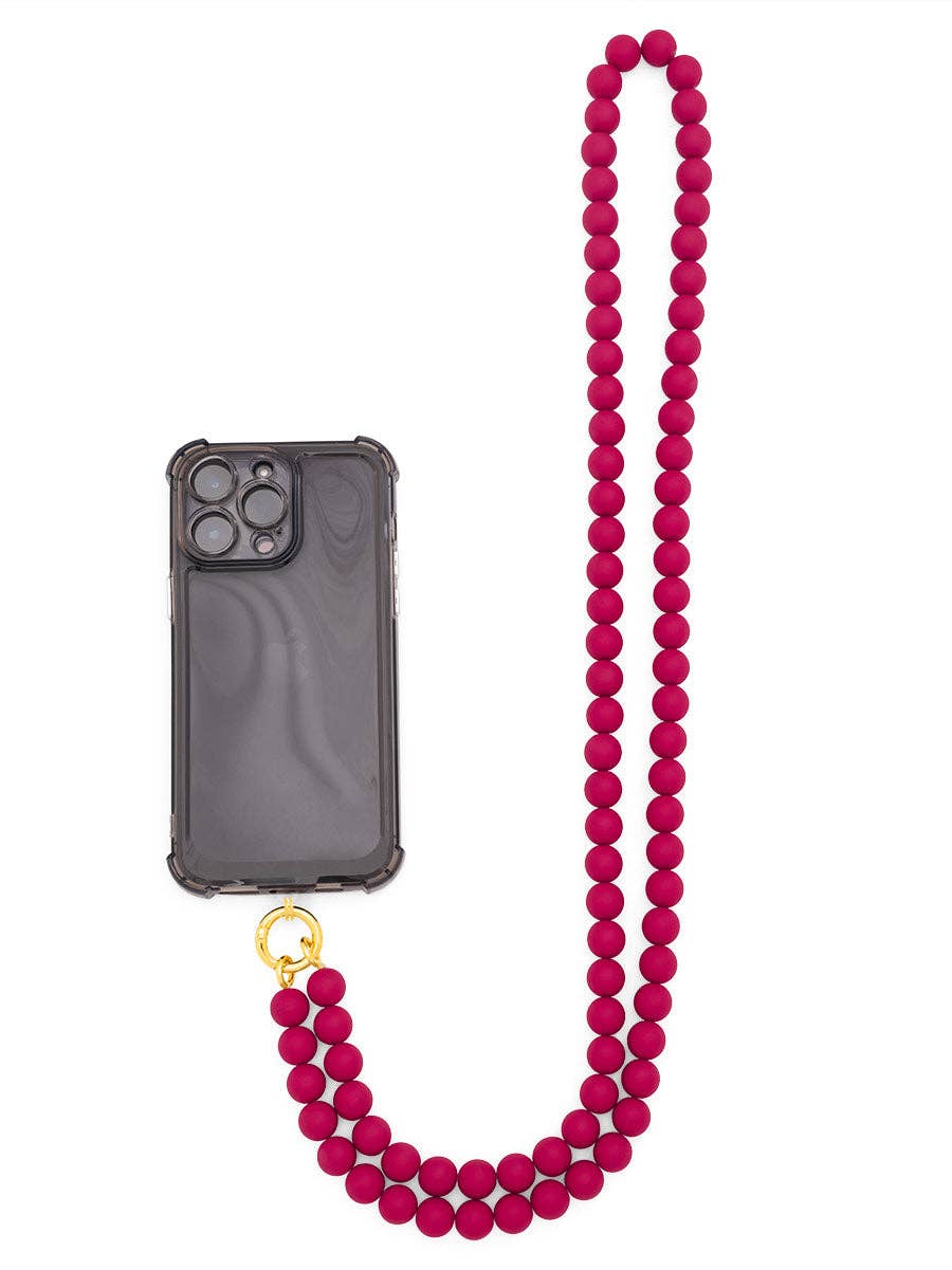 ZENZII Jewelry - Wholesale Beaded/Pearl Necklace - Matte Resin Beaded Crossbody Phone Lanyard6