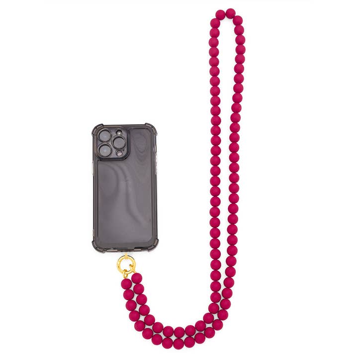 ZENZII Jewelry - Wholesale Beaded/Pearl Necklace - Matte Resin Beaded Crossbody Phone Lanyard6