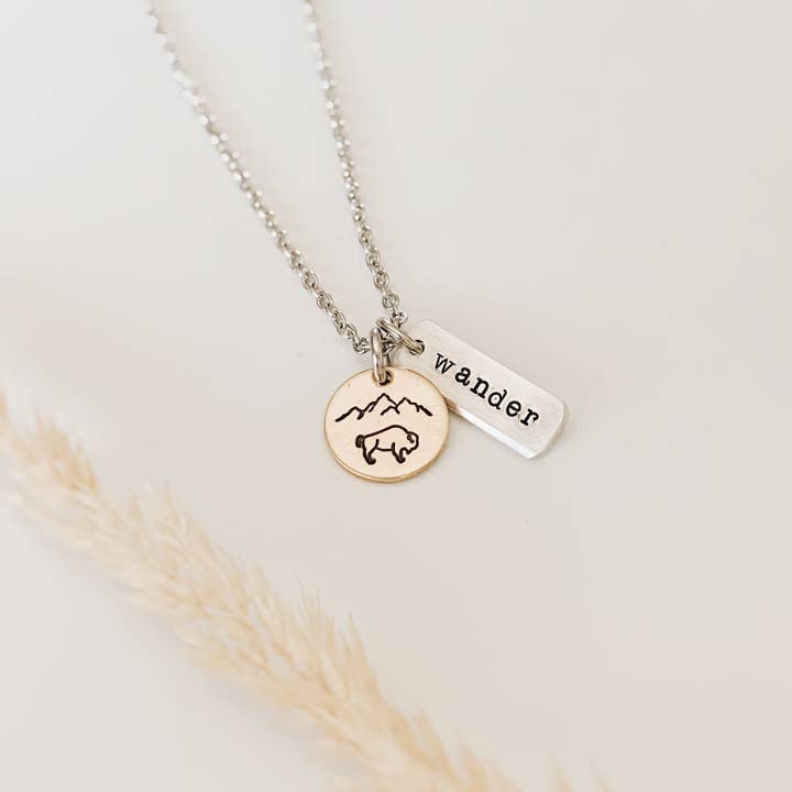 Wander Bison Mountain Necklace for wholesale by JOY IN THE MORNING