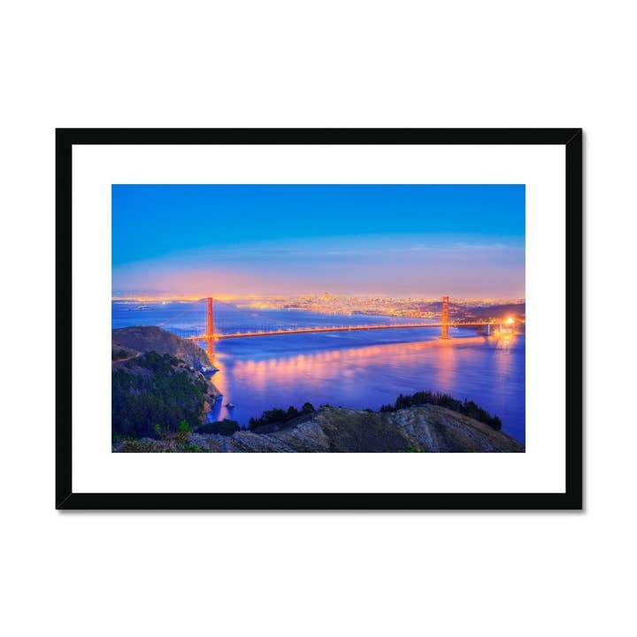 Golden Gate Bridge at dusk, San Fransisco Framed & Mounted Print for wholesale by Sorbey