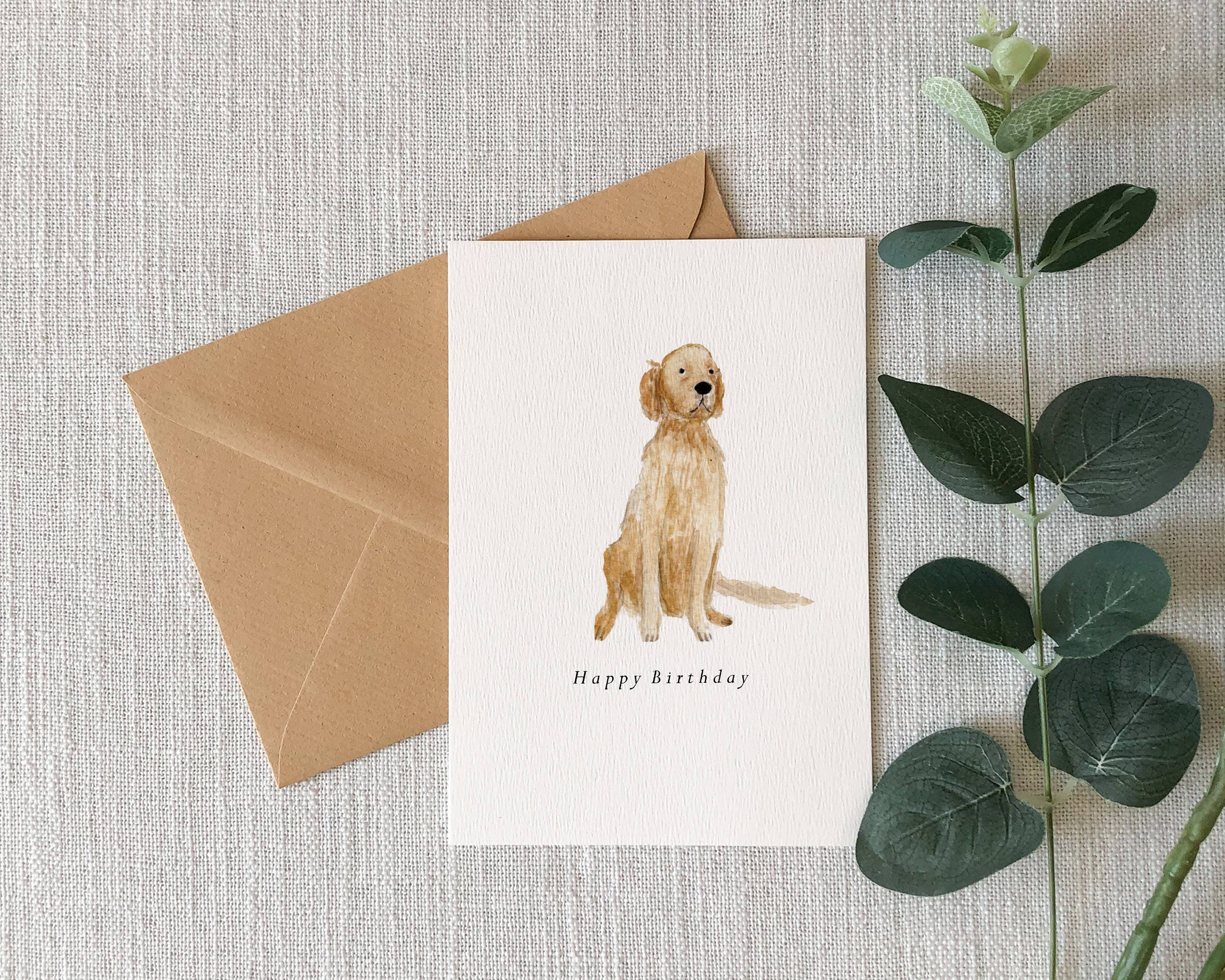 HeatherLucyJ Design – wholesale Birthday card – Golden Retriever Birthday Card1