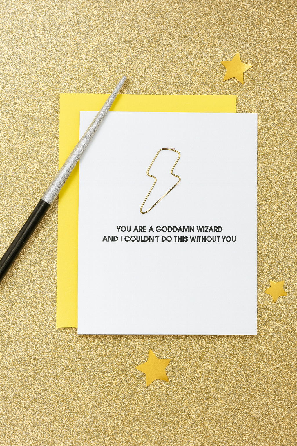 Chez Gagné – Cartão de amor por atacado – És Um Maldito Feiticeiro - Cartão de Clipes de Papel Relâmpago1