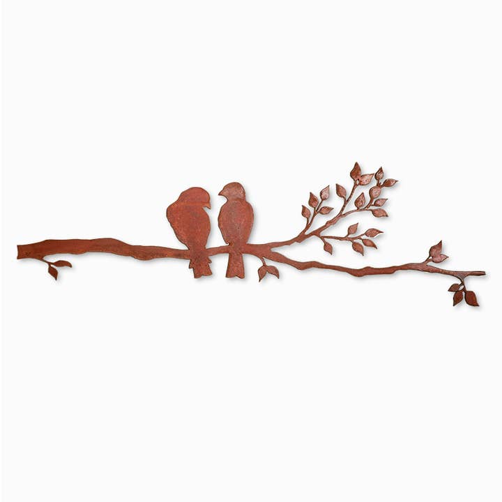 Two Birds On A Branch Metal Art for wholesale by Elizabeth Keith Designs