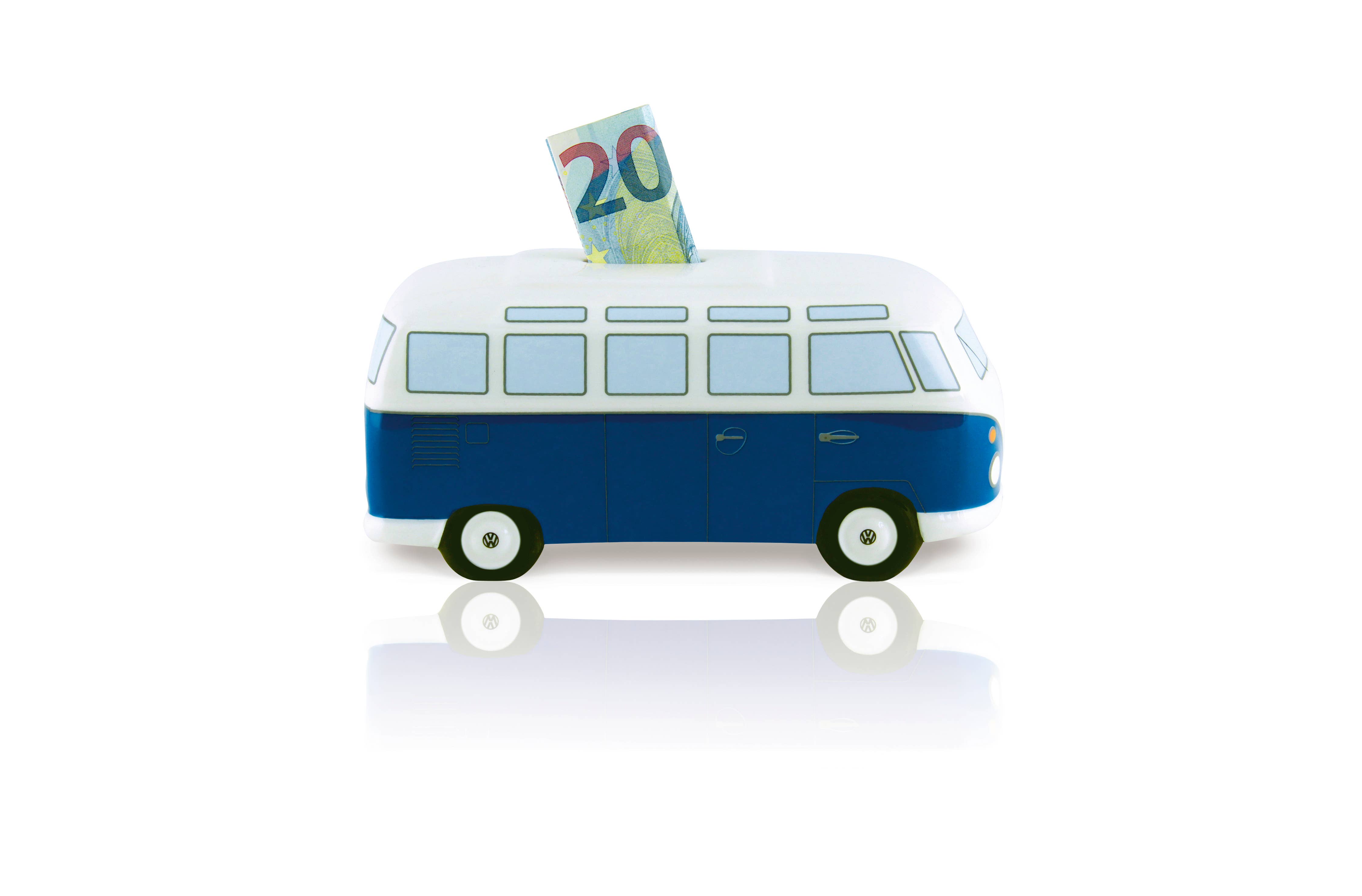 VW Collection by BRISA – Mealheiro por atacado – Cofrinho de cerâmica VW T1 Bus clássico azul (escala 1:22)4