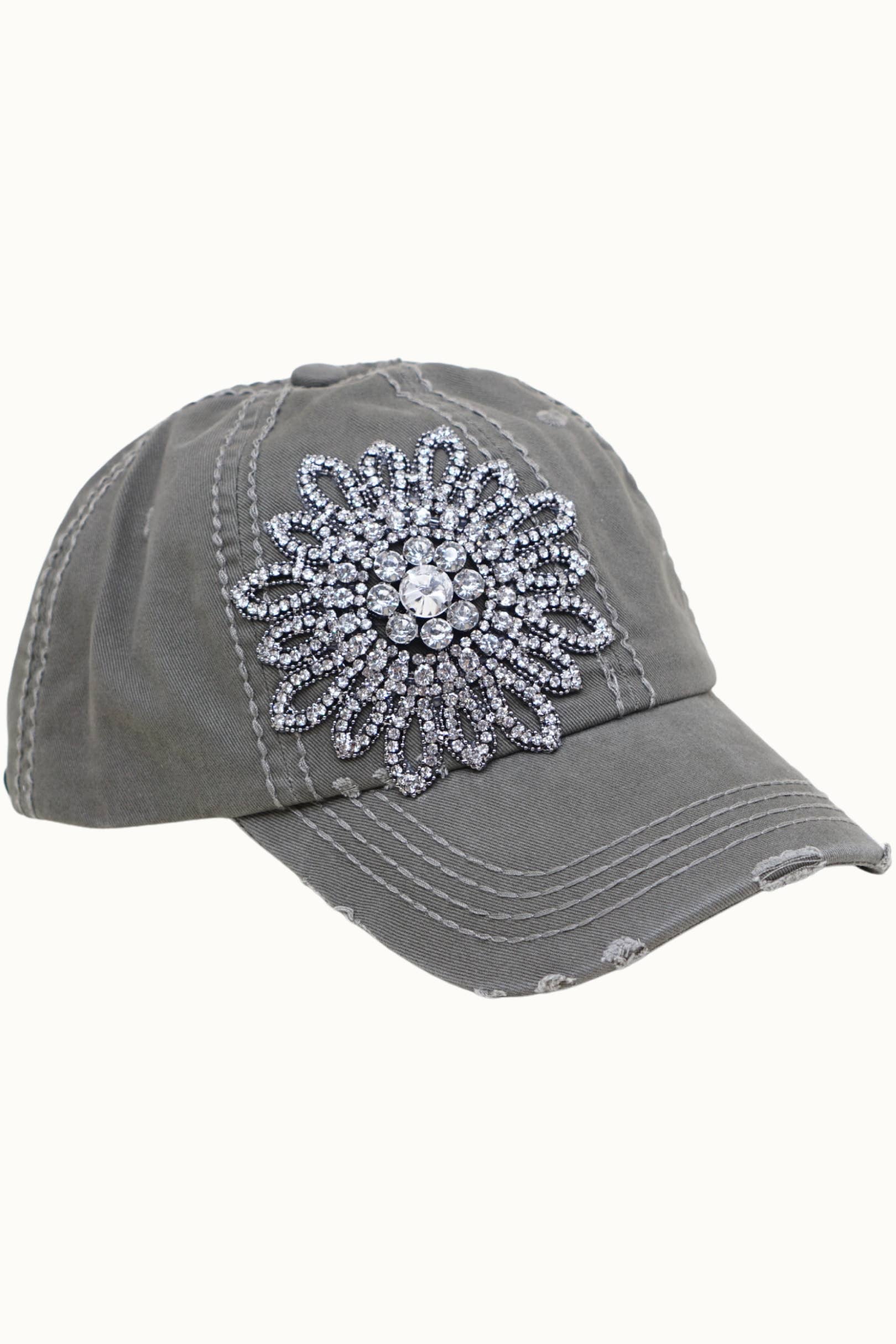Olive & Pique - Wholesale Baseball Cap - Women's - Sunflower Bejeweled Glitz Cap, Adjustable12
