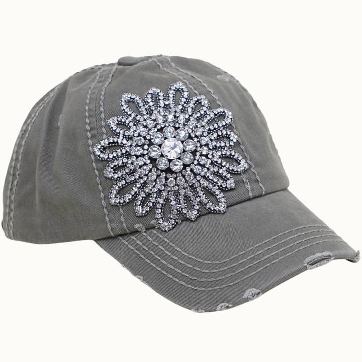 Olive & Pique - Wholesale Baseball Cap - Women's - Sunflower Bejeweled Glitz Cap, Adjustable12
