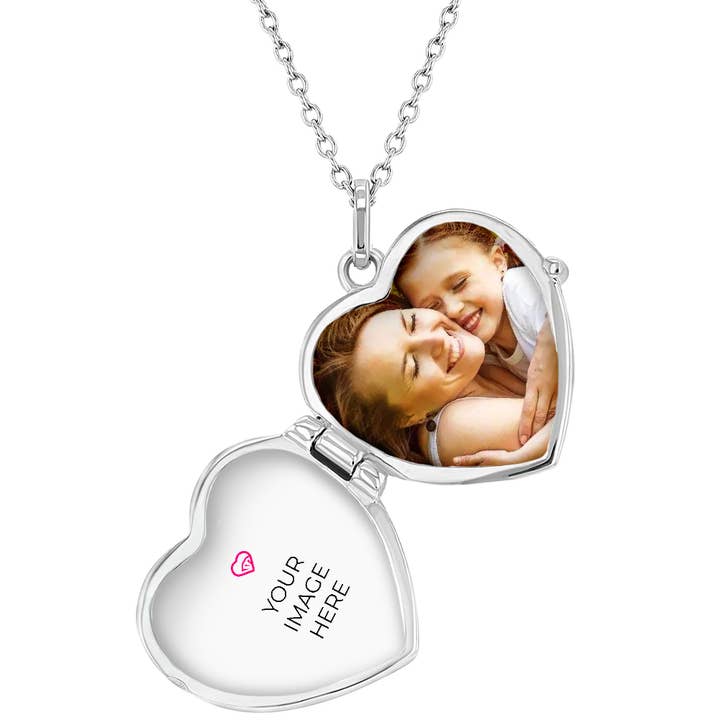 In Season Jewelry – wholesale Kids necklace – Kids – Heart Shaped Photo Locket Kids Necklace - Sterling Silver2