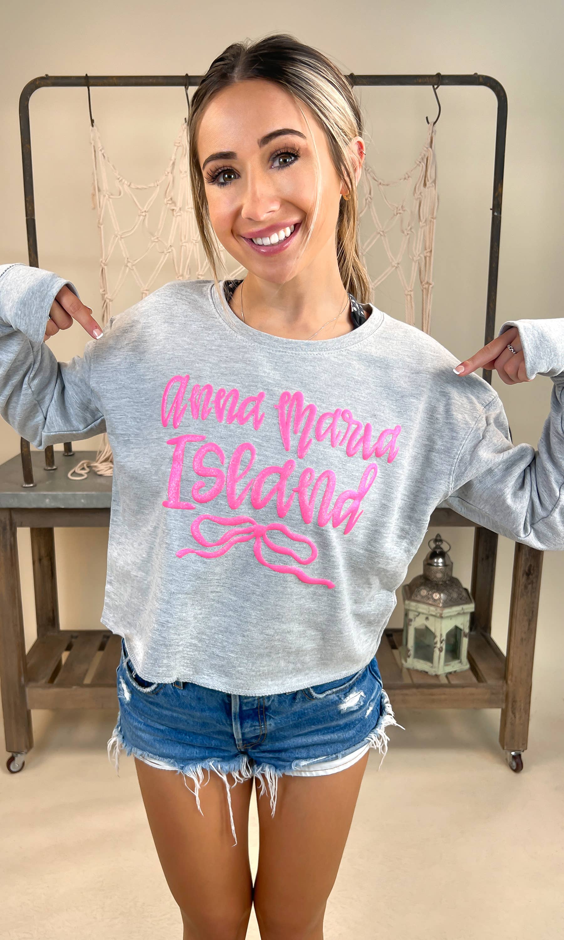 Sugar Stitch - Wholesale Screen Printed T-Shirt - Women's - Jumbo Script Custom Puff Cropped Sweatshirt1