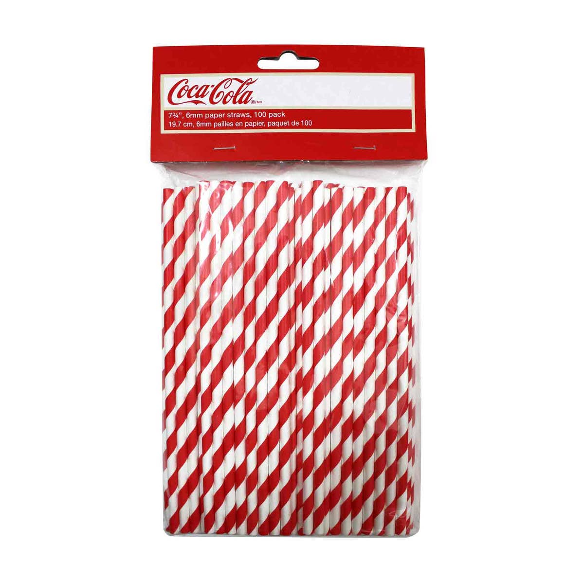 TableCraft Products Company - Wholesale Drinking Straw - Coca-Cola Unwrapped Straws, Red Stripe, Pack of 1001