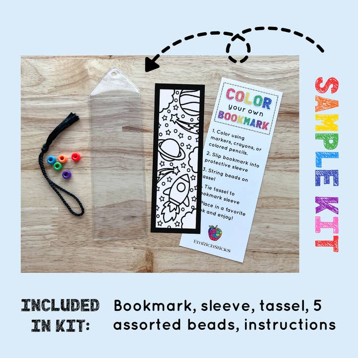 Calenlou Crafts - Wholesale DIY Craft Kit - Christmas Penguin Bookmark Coloring Craft Kit for Kids