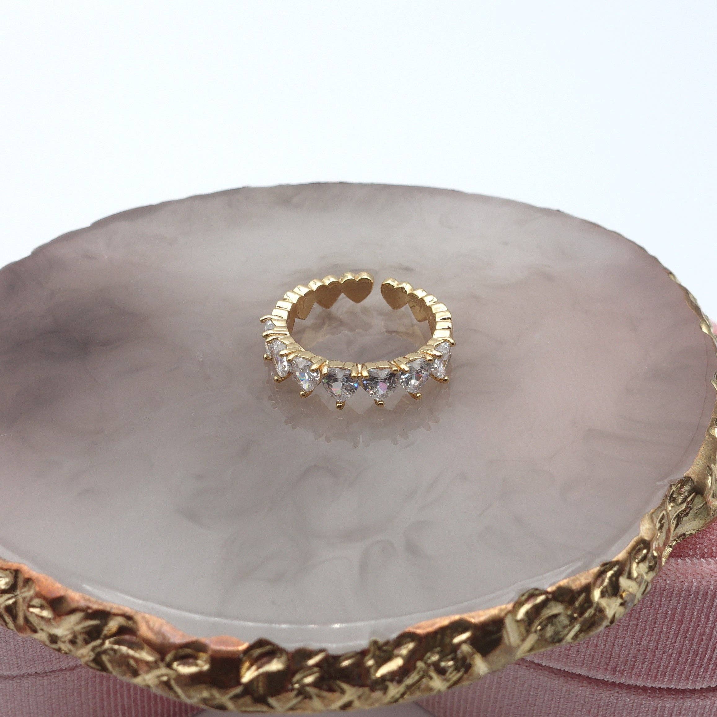 Daemon srls - Wholesale Multi-Stone Ring - JENNY- cuori orizzontali ~ ANELLO REGOLABILE con cubic zirconia a forma di cuore15