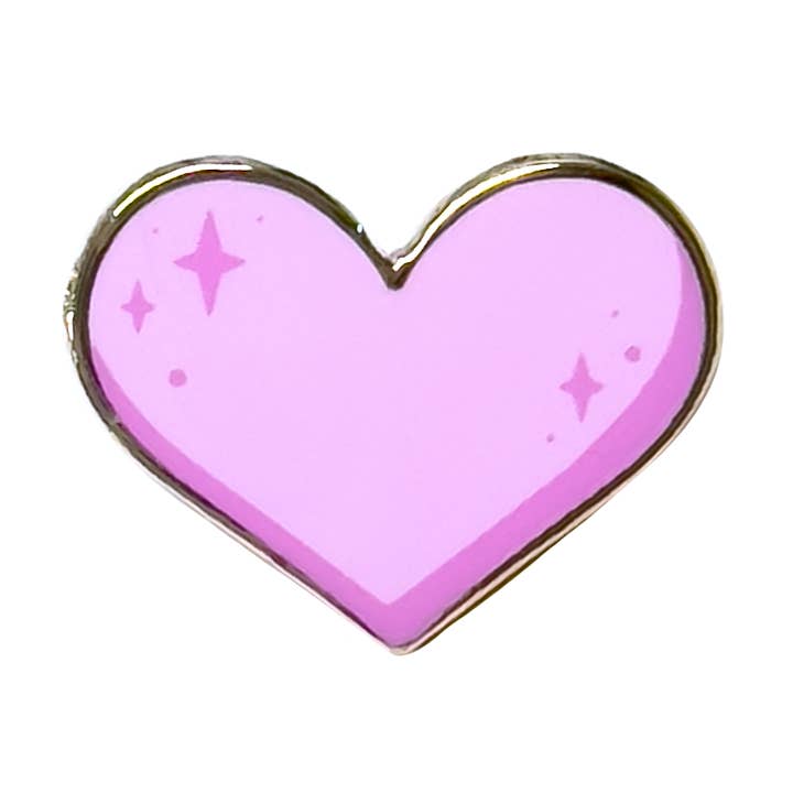 Pink Sparkle Heart Mini Enamel Pin for wholesale by Lula Rocks