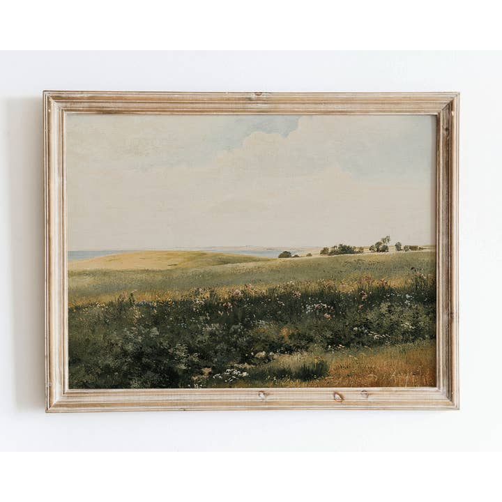 Europeisk Vintage Land Gräsfält Konsttryck VP33 för wholesale av Sugar & Canvas