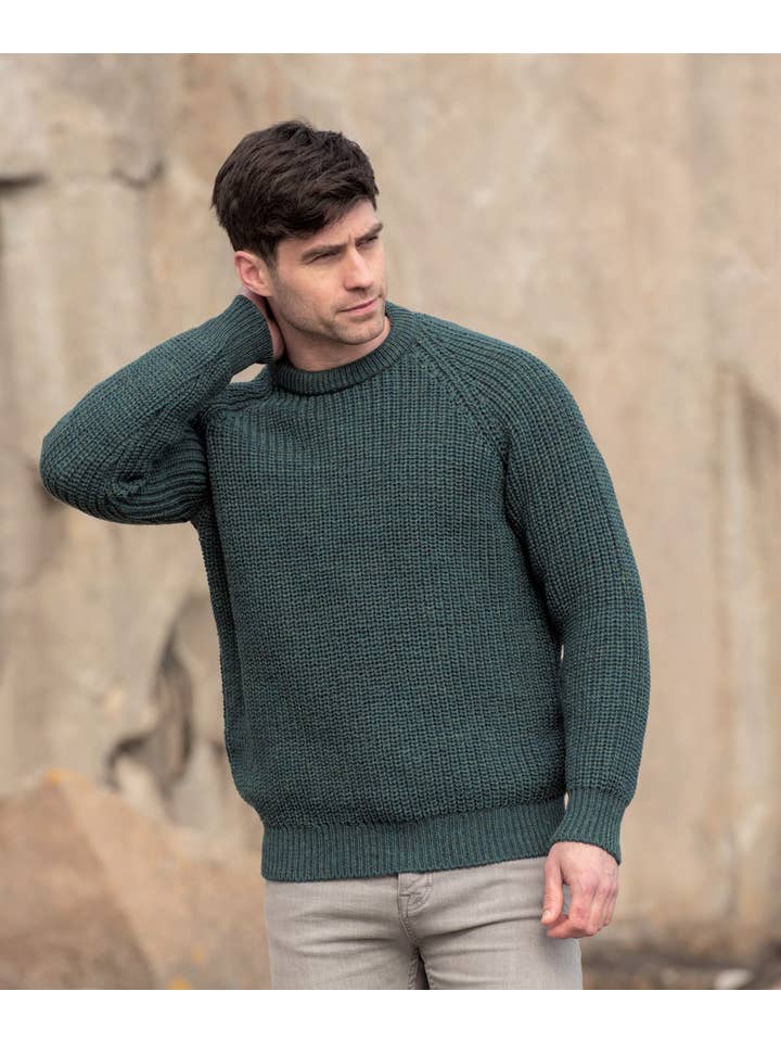 Aran Crafts - Wholesale Knit Sweater - Men's - Fisherman Rib Crew Neck C761