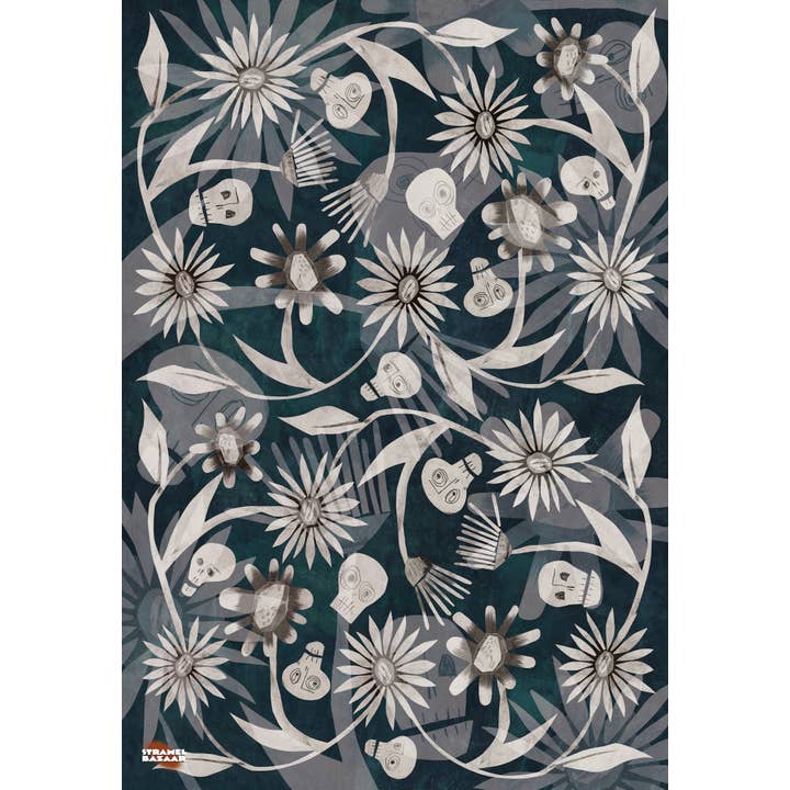 Renée Stramel - Wholesale Flat Wrap - Crania Flora Double-sided Wrapping Paper Sheets1