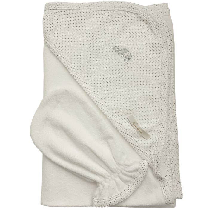 Olifant badcape met want, wit & grijs voor wholesale door Tecomoabesos