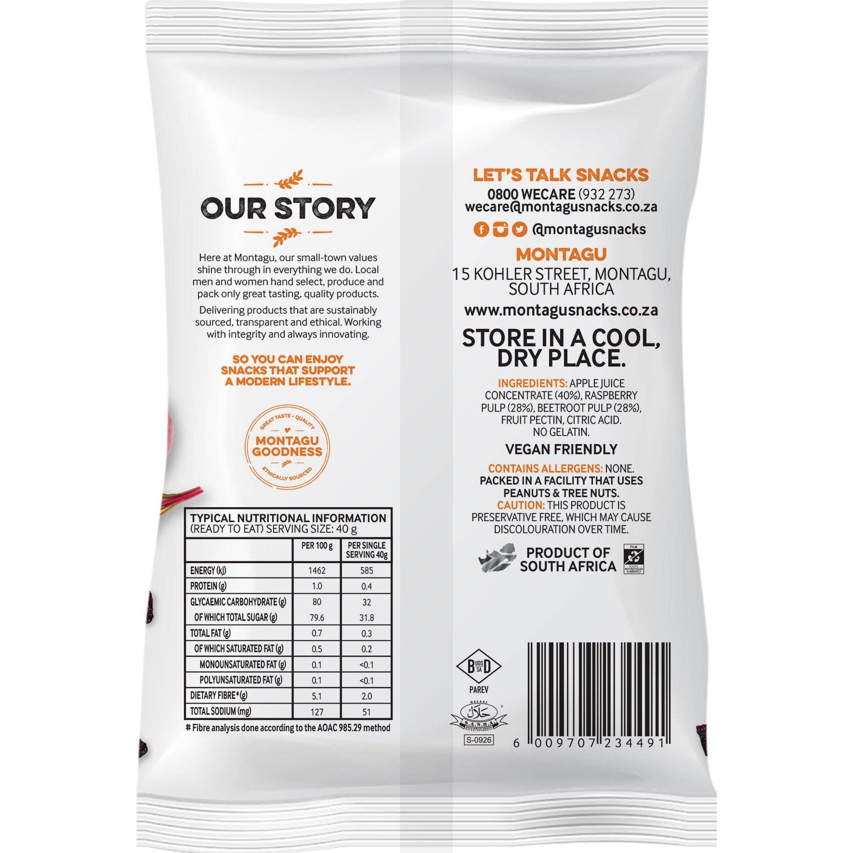 Mahdina - Vente Collations aux fruits - Montage : Cubes de fruits - Framboise et betterave, (10 x 50 g)10