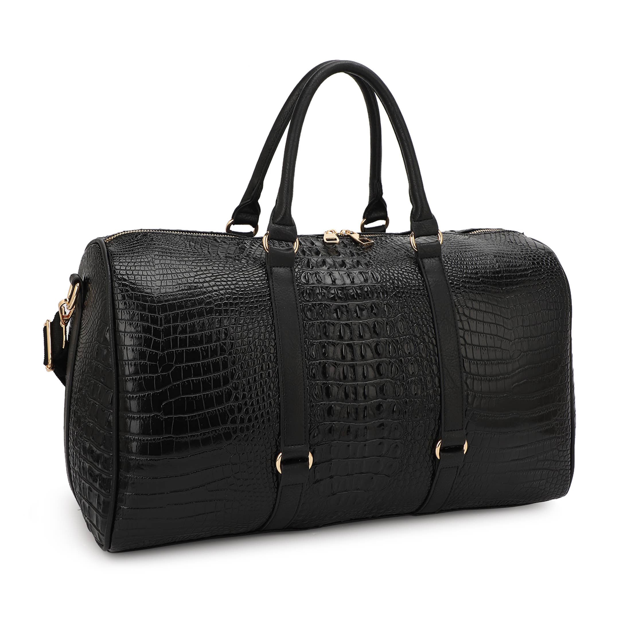 KAYLA+AVA - Wholesale Weekender Bag - Women's - Croc Embossed Duffle Bag Travel Bag Weekender Bag Gym Bag0