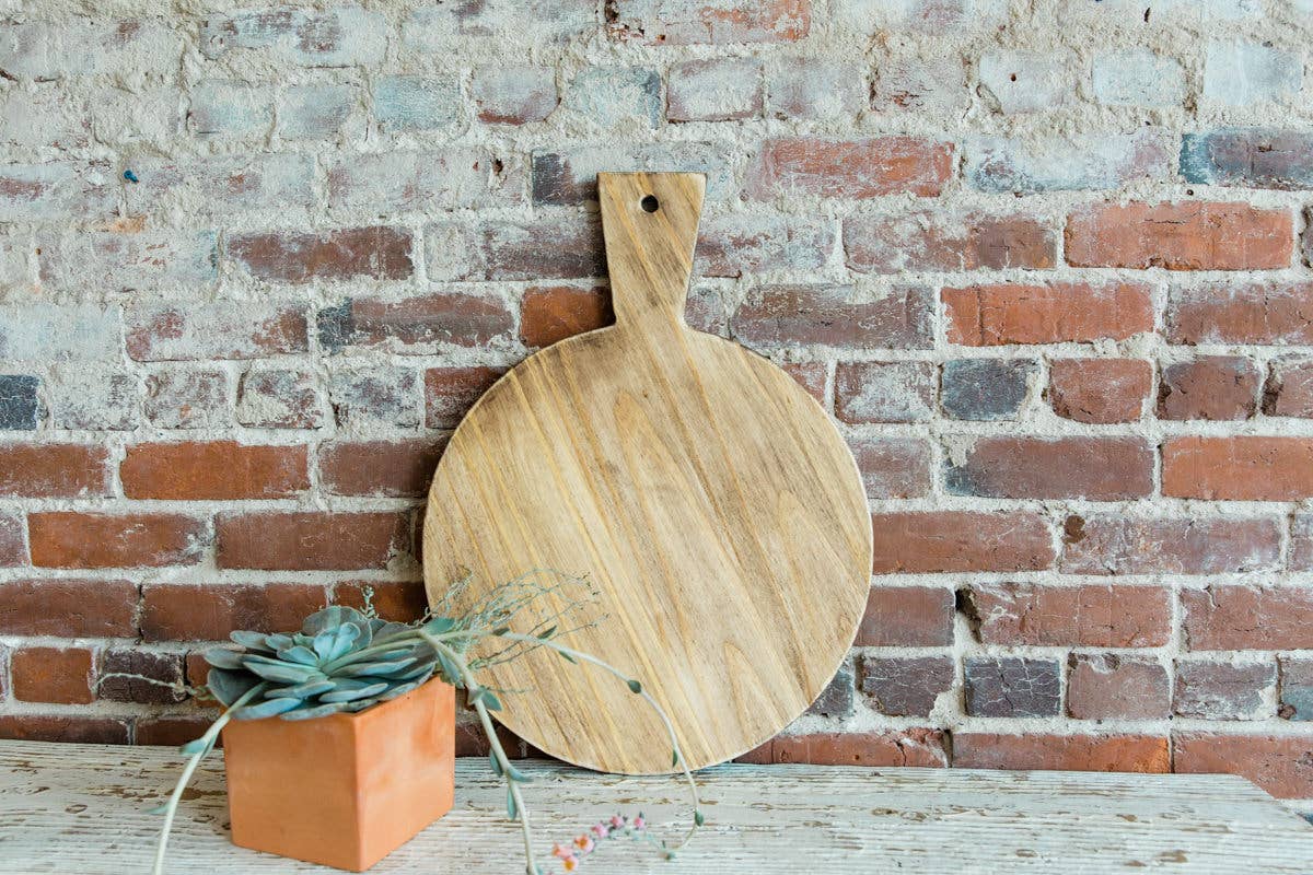 Grace Graffiti - Wholesale Cutting Board - Circle Wooden Paddle, Bread Board, Charcuterie, 23"6