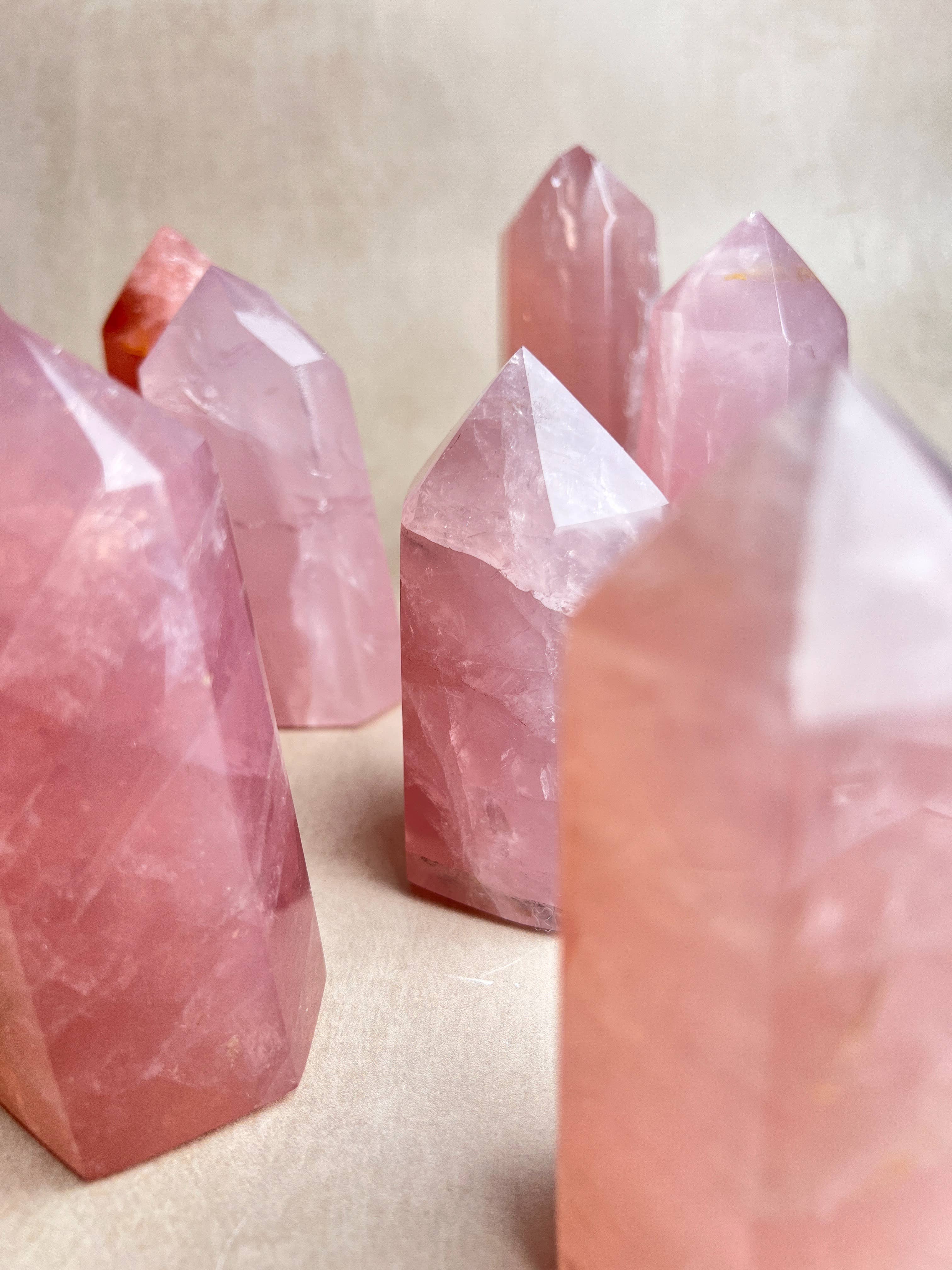 Terra Dawn Minerals - Wholesale Spiritual Stone/Crystal - High Grade Rose Quartz Towers Large & Small1