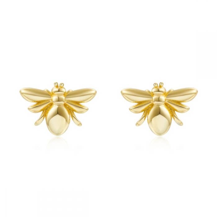 Orecchini lunghi/cerchio ape 10* 7 mm placcato oro per la vendita all'ingrosso da parte di Buganto