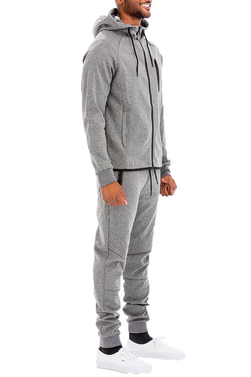 WEIV - Wholesale Tracksuit - Men's - Solid Dynamic Tech Fleece Suit Active Track Suit Sweat Set2