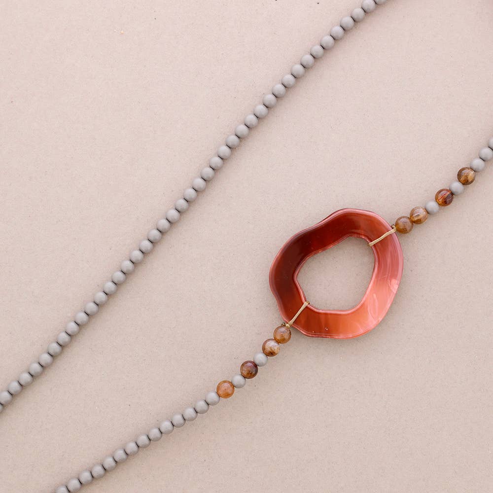 Sonata – wholesale Choker/Krage – Oregelbunden cirkel harts långt bollhalsband5