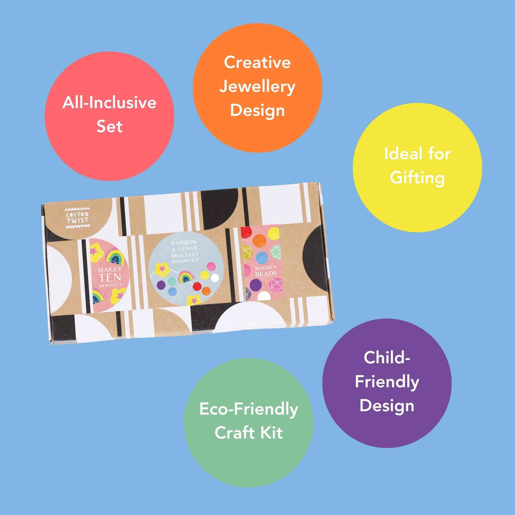 Cotton Twist (USA DUTIES PAID) - Wholesale DIY Jewelry - Kids - Rainbow & Flower Bracelet Making Kit7