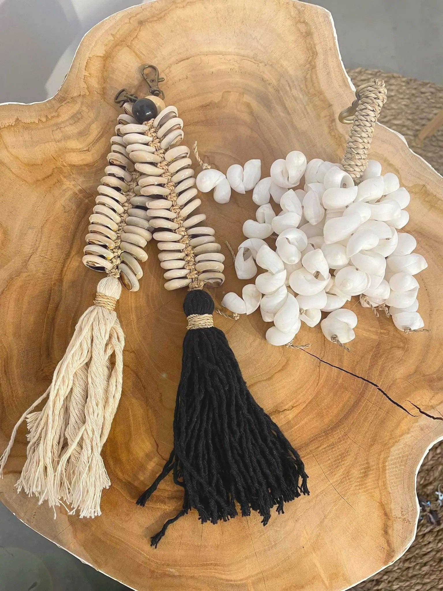 Bazar Bizar Living - Venta al por mayor Llavero - Unisex - Llavero de macramé con diseño de espina de pescado - Negro2