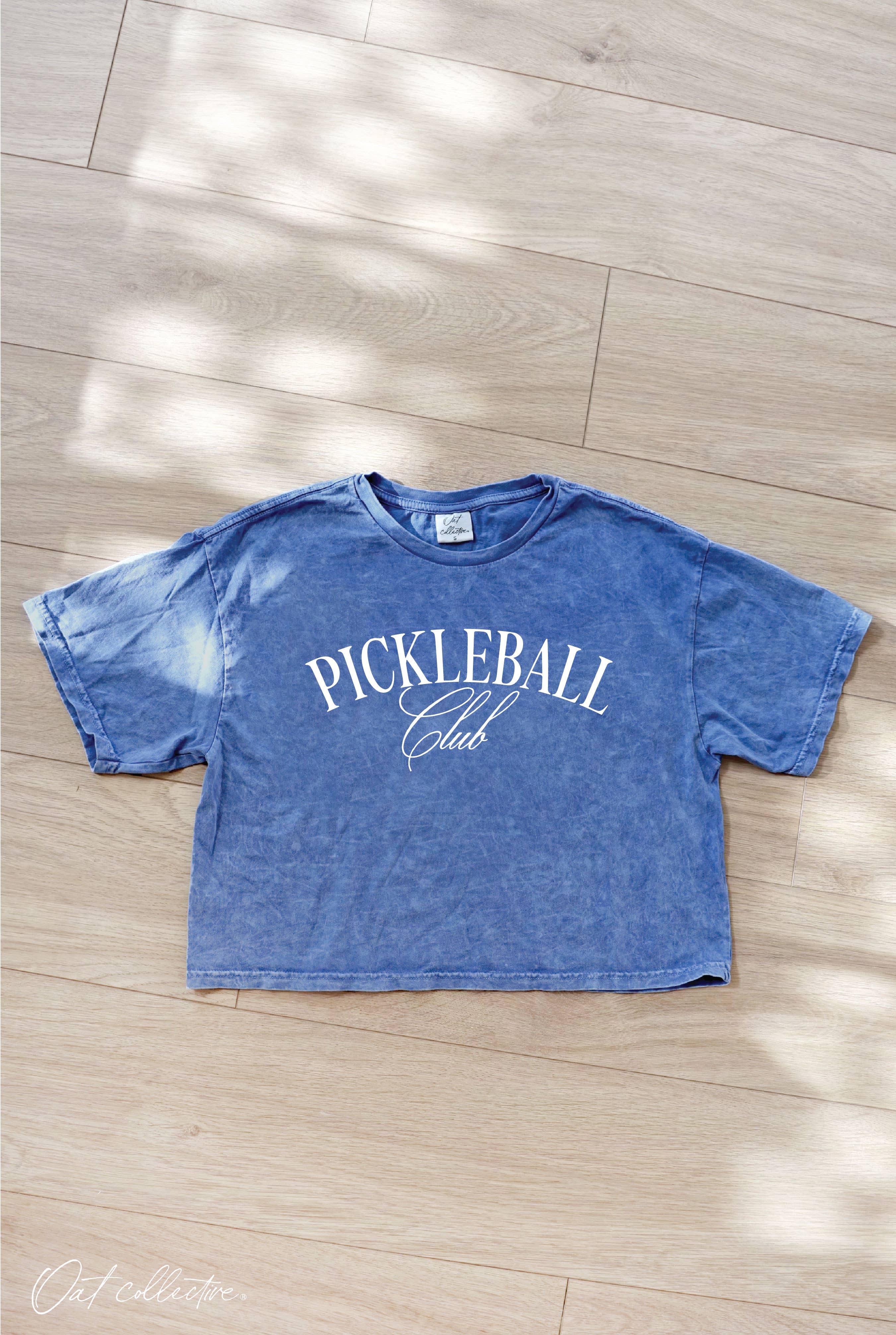 OAT COLLECTIVE – wholesale Screen printed t-shirt – Women′s – PICKLEBALL CLUB Cropped Mineral Graphic Top6