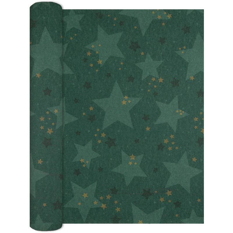 Home Fashion - Carl Dietrich GmbH - Wholesale Table Runner - Airlaid Table Runner 250 cm x 33 cm - Star Shine Green1