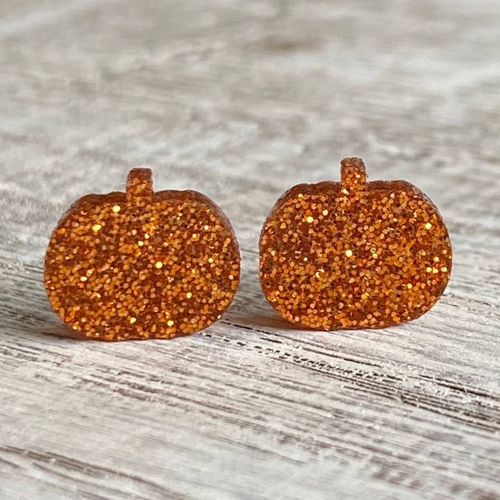 Glitter Pumpkin Studs for engroshandel hos Holly and Liz