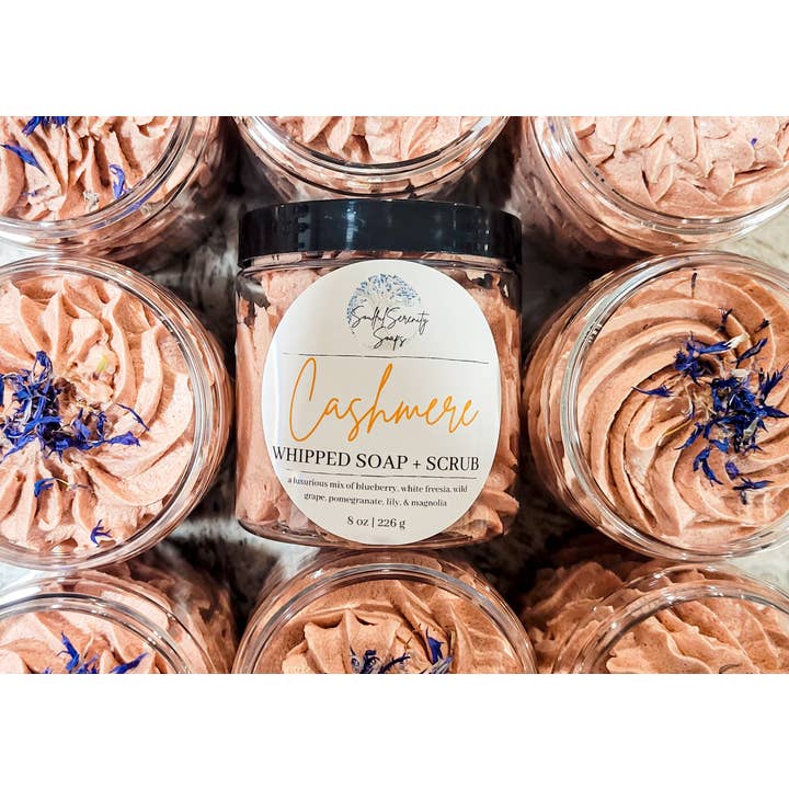 Soulful Serenity Soaps - Wholesale Whipped Soap - Cashmere Whipped Soap + Scrub2