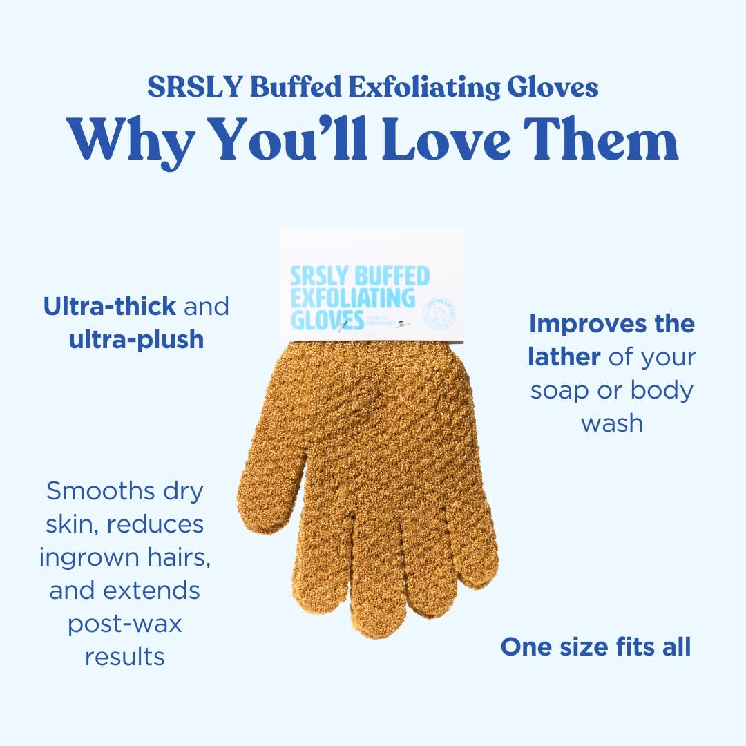 Buff Experts - 🇨🇦 - Vente Gants/moufle pour gommage - Gants exfoliants polis SRSLY - Traitent la peau sèche4