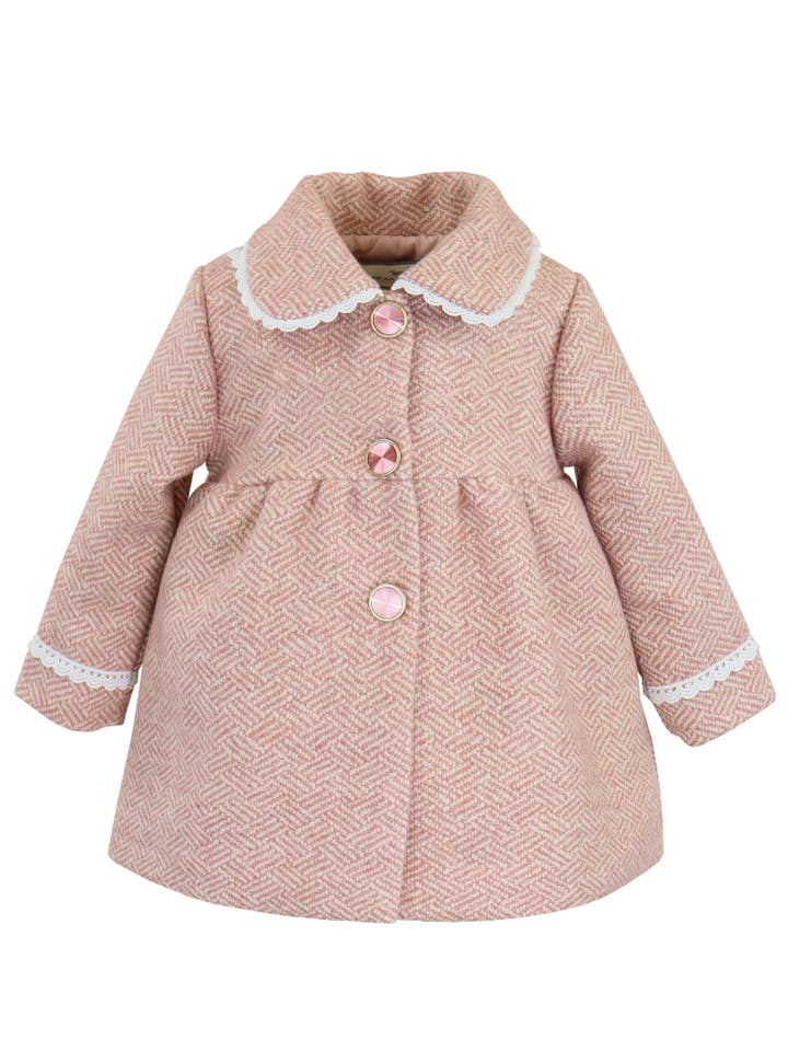 Crystal Pink Widgeon Faux Wool Scallop Jewel Coat 4423-FWCP for wholesale on Faire