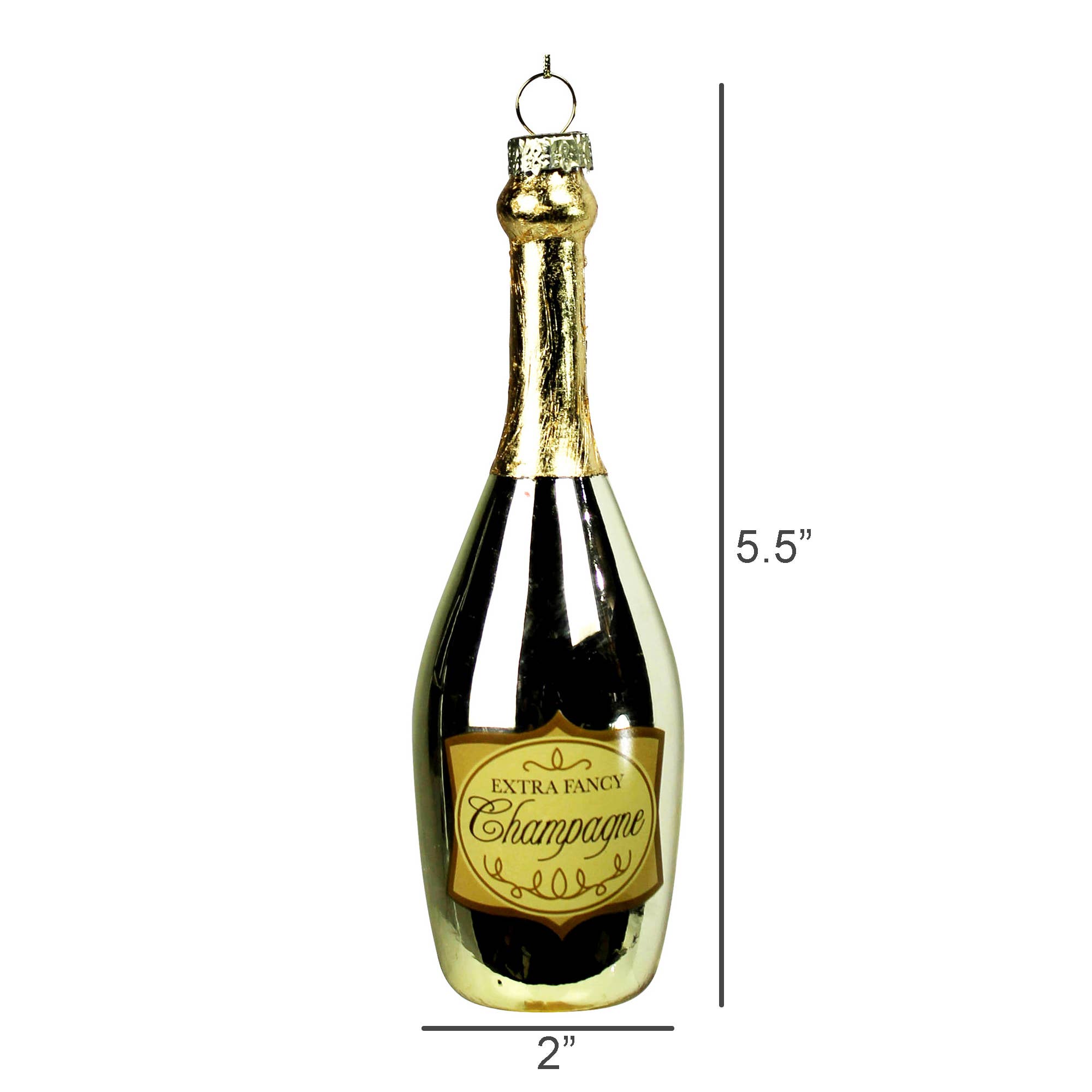 HomArt – wholesale Ornament – Champagne Bottle Ornament, Glass1