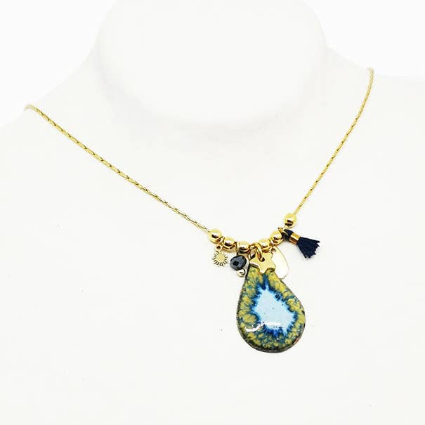 Halskette Bérenice - Myosotis Collection für den Großhandel von Les Emaux Mline