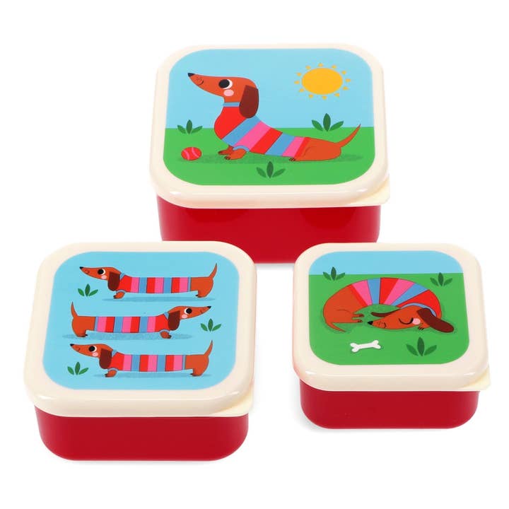 Snack Boxes (Set of 3) - Sausage Dog for wholesale by Rex B2B - UK