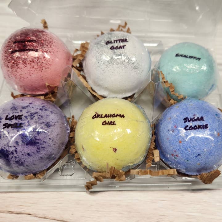 Steele Family Farm - Vente Bombe de bain/poudre effervescente pour le bain - Caisse d'oeufs bombe de bain ~ demi-douz~