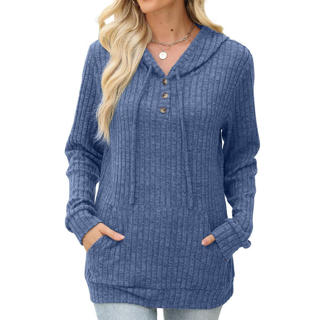 UNISHE – Hoodie – Mulher por atacado – Camisola com Capuz de Manga Comprida em Cor Sólida para Outono ZK356113