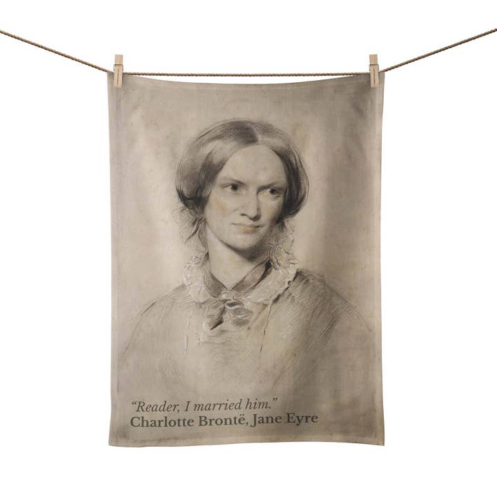 Charlotte Brontë Theedoek – “Lezer, ik trouwde met hem” Citaat voor wholesale door ART CUSHIONS