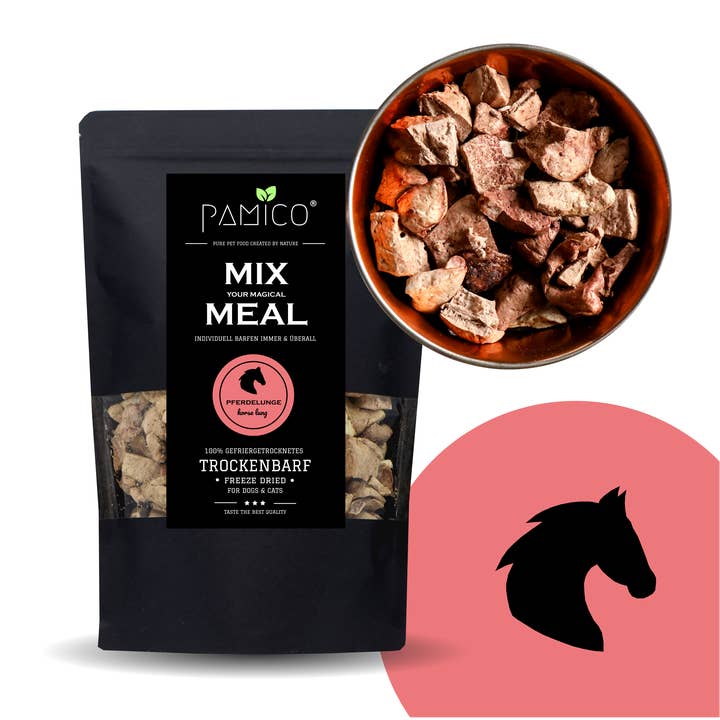 Paardenlong gevriesdroogd MIX MEAL Droogbarf voor honden & katten voor wholesale door PAMICO