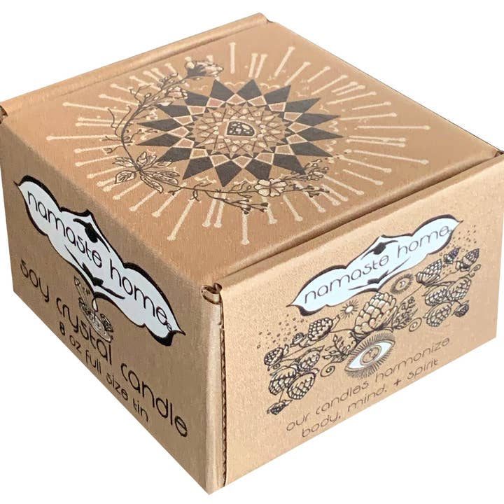 Namaste Home - Wholesale Travel Candles - Pisces Crystal Candle, Zodiac Candle w/ Gemstones + Herbs